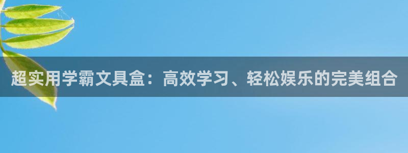 广州天顺娱乐：超实用学霸文具盒：高效学习